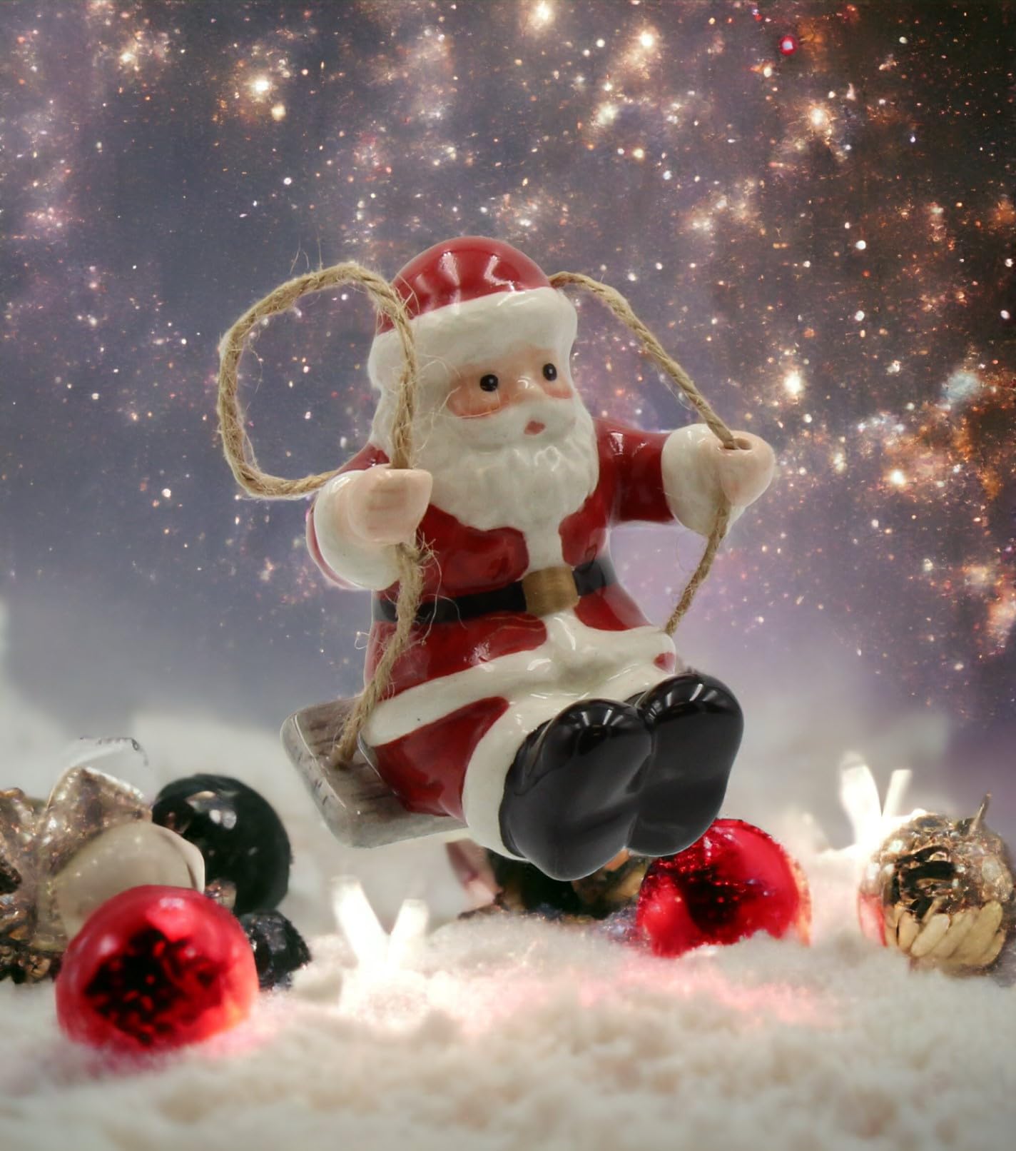 スイング　サンタクロース Amazon.com: Cosmos Gifts 57010 Santa Claus Swinging on a