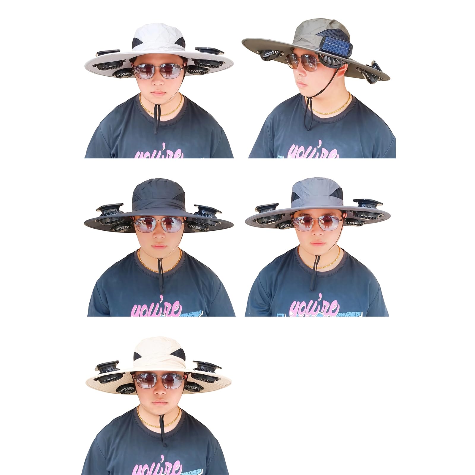 Cappello da a Larga con Ventola Solare con, Khaki