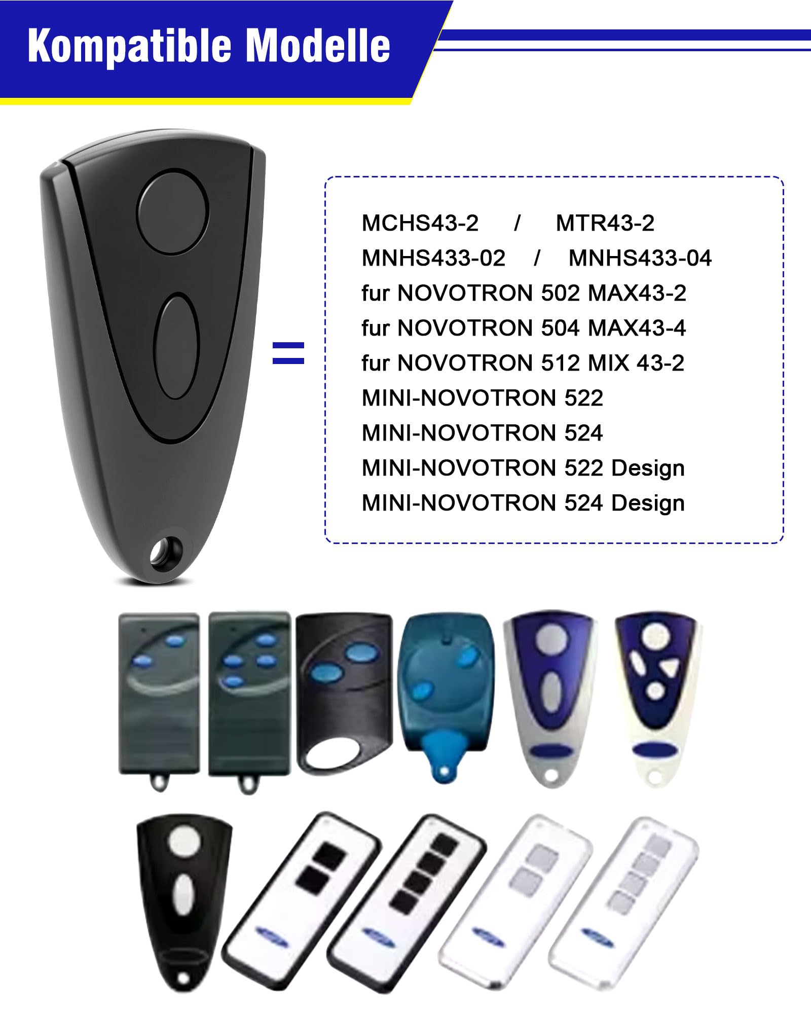 Novoferm MINI NOVOTRON 522 en MINI NOVOTRON 524 handzender / afstandsbediening