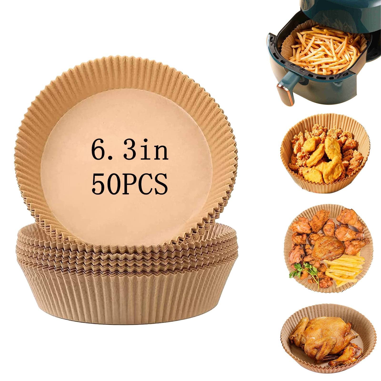 Photo 1 of 2 PACK
DISSOCVFH 50/100 PCS Air Fryer Paper Liners,Parchment Paper for Baking,Air Fryer Parchment Paper Liners Non-Stick Disposable(6.3inch),for Baking Roasting Microwave(50pcs)