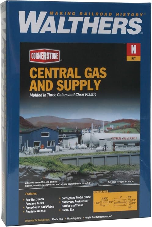Walthers Cornerstone Central Gas and Supply 933-3213 N Scale Model Railroad - Structure Kit