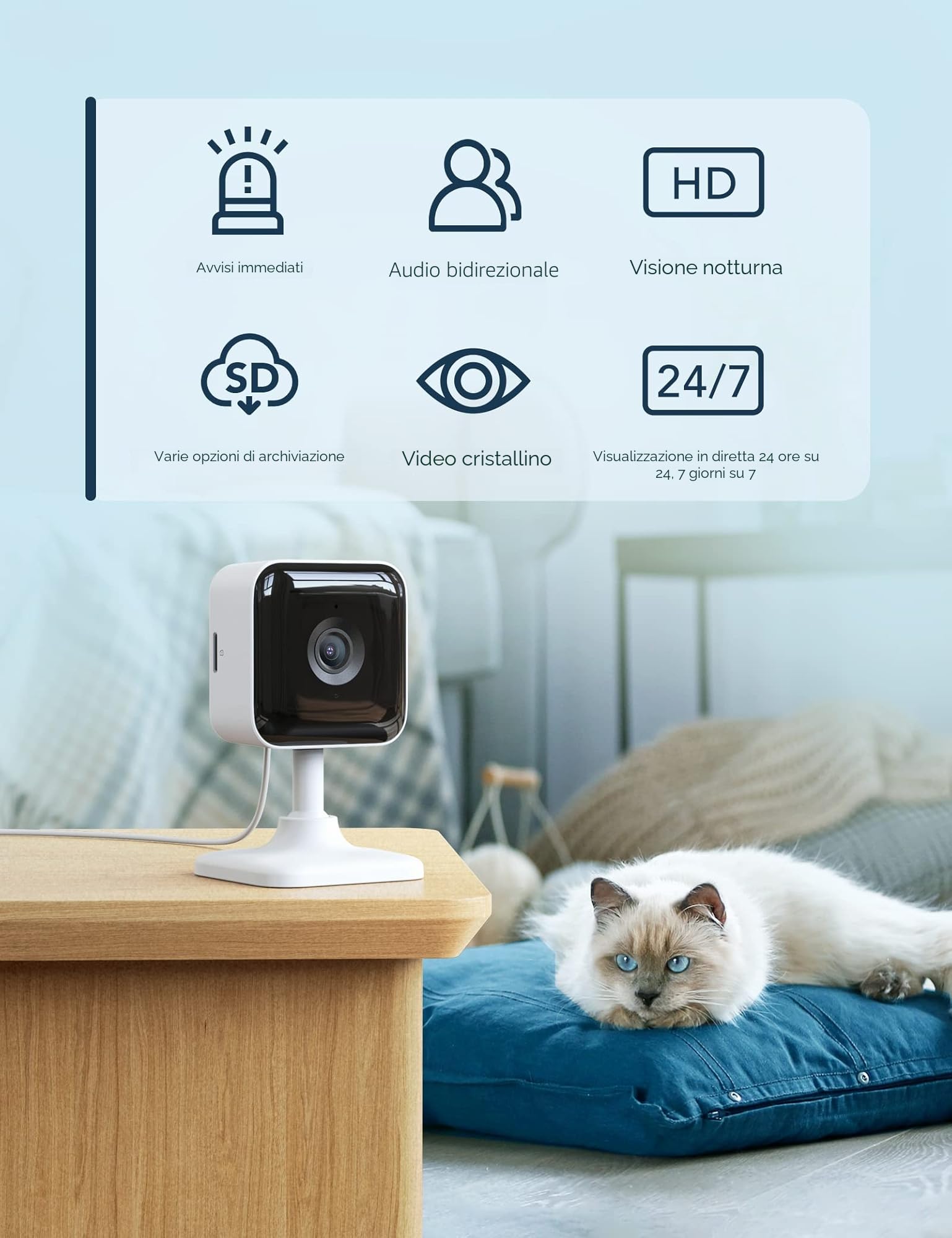 GNCC C2 2K 3MP Telecamera WIFI Interno — immagine 2 di 13
