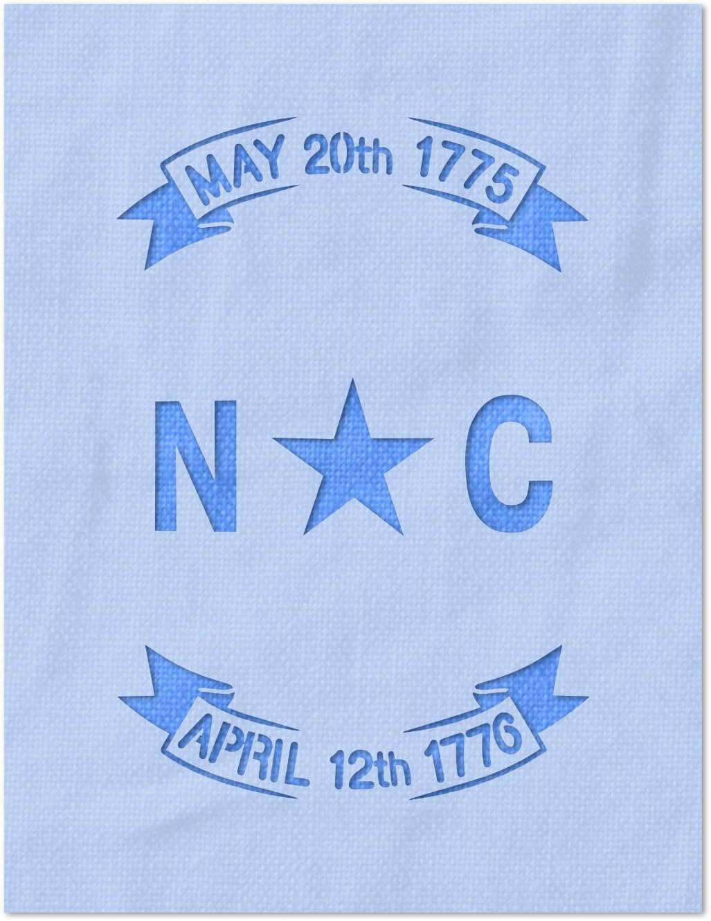 Stencil Stop North Carolina State Flag Stencil - Reusable for DIY Projects, Painting, Drawing, Crafts - 14 Mil Mylar Plastic (13.17 x 18 inches)