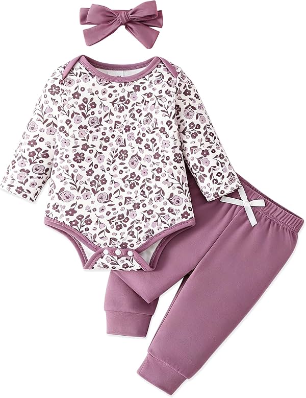 Conjunto de ropa para bebé niña recién nacida, otoño invierno, enterito de 3 piezas con pantalones