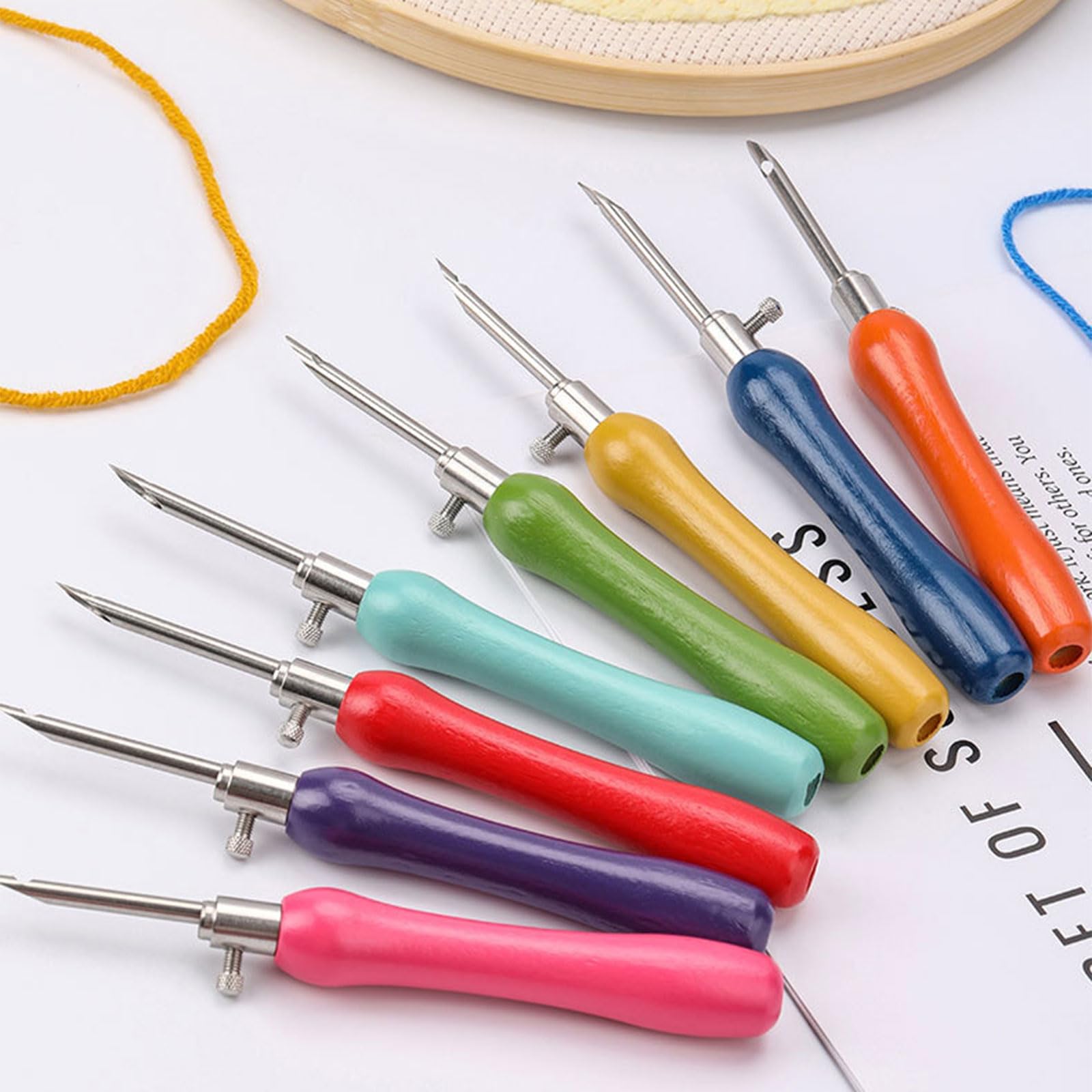 MRKU 5 Set Punched Needle Tool Set Stickerei Stift Einstellbare Punched Needle Pen Einfach zu bedienen