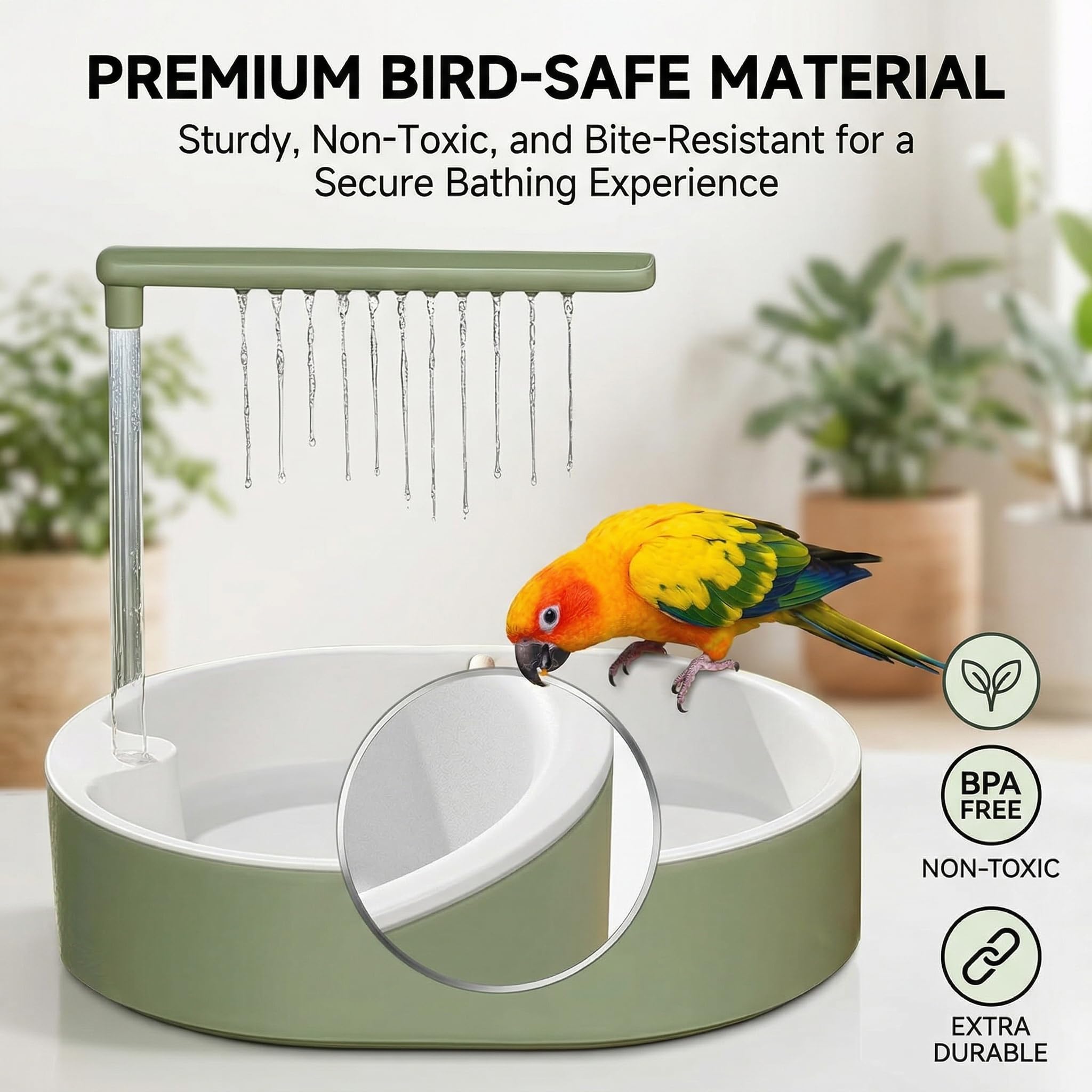 Yizemay Vogeldusche Wellensittich, Vogelbad Wellensittich Dusche, Vogelbrunnen Automatische Vogelbad Badehaus Badewanne für Unzertrennliche Wellensittiche Afrikanische Munias Aras.