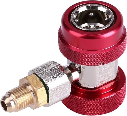 Miniatura 4 de R134 AC Conector rápido bajo acoplador rápido Adaptador de acoplador de aire acondicionado Núcleo de válvula extractora (rojo de alto voltaje)