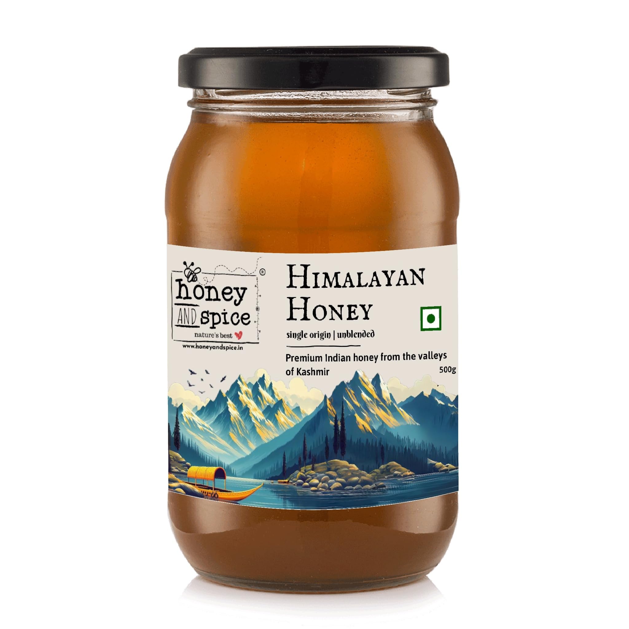Pure Raw Honey (500g) | Single Origin honey From From the bees of Kashmir Valleys With No Added Preservatives | 100% Raw and Pure | Unpasteurized & Natural | Unprocessed | No Added Sugar