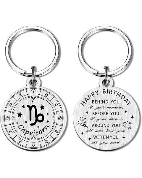 Alotozo Zodiac Keychain - 12 Constellations Birthday Gifts for Men Women - Virgo Libra Scorpio Sagittarius Bday Keyring