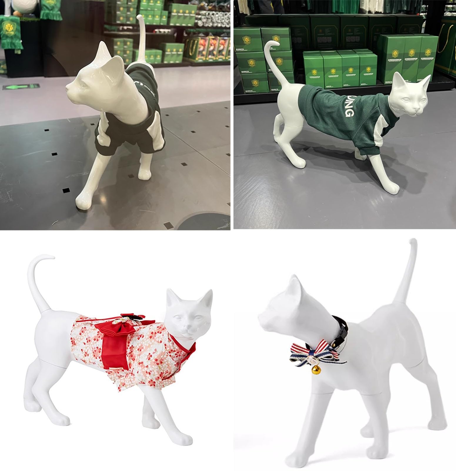 Dog Mannequin Cat Mannequin Display for Clothes, Standing/ Sitting Cat Sculpture Torso, Realistic Full Body Pet Dress Form for Photoshoot, Shop, Home Decor(Standing)
