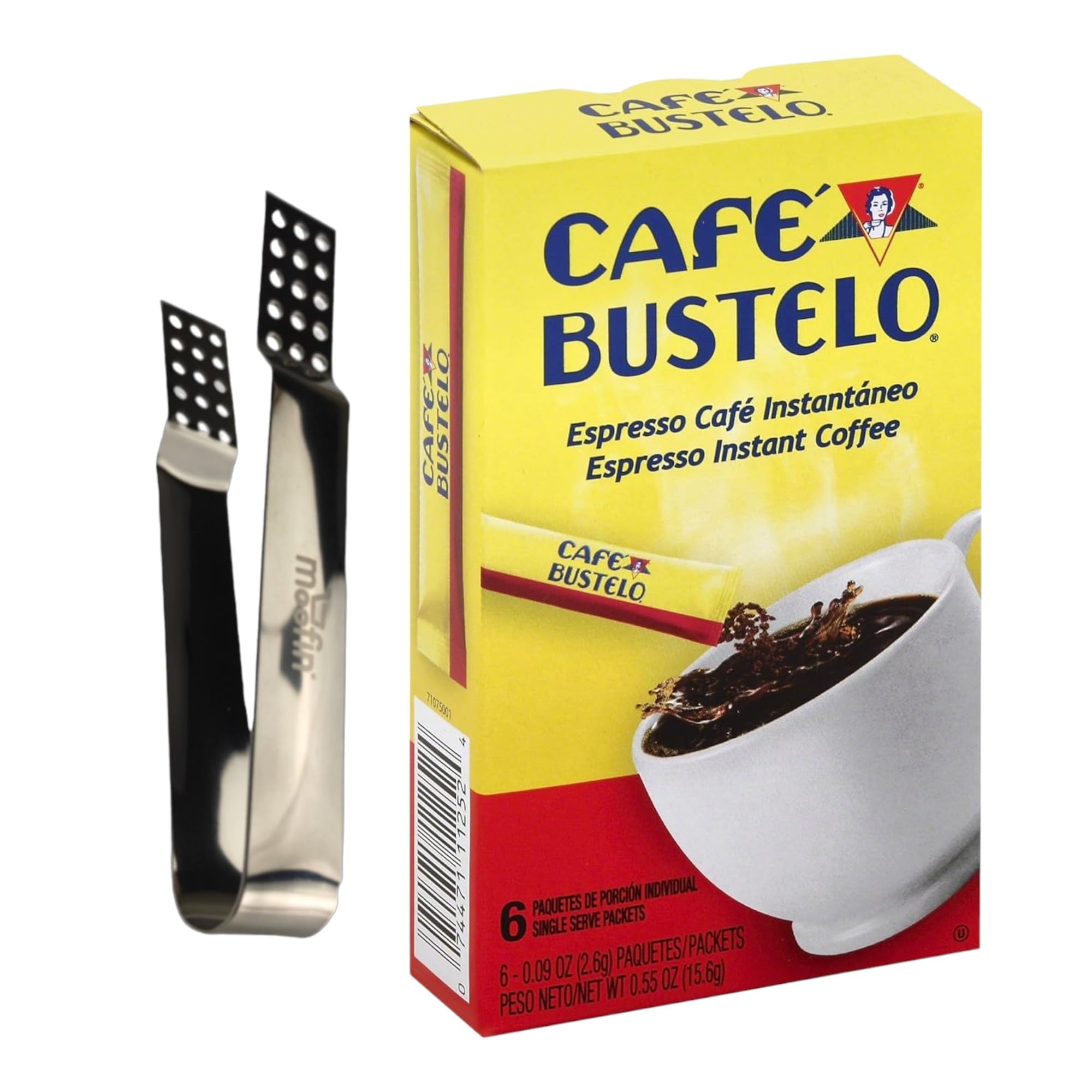 Bundle of Stainless Steel Tong & Tea Bag Squeezer, and Instant Coffee Single Serve Packets, 6 Count, Pack of 1
