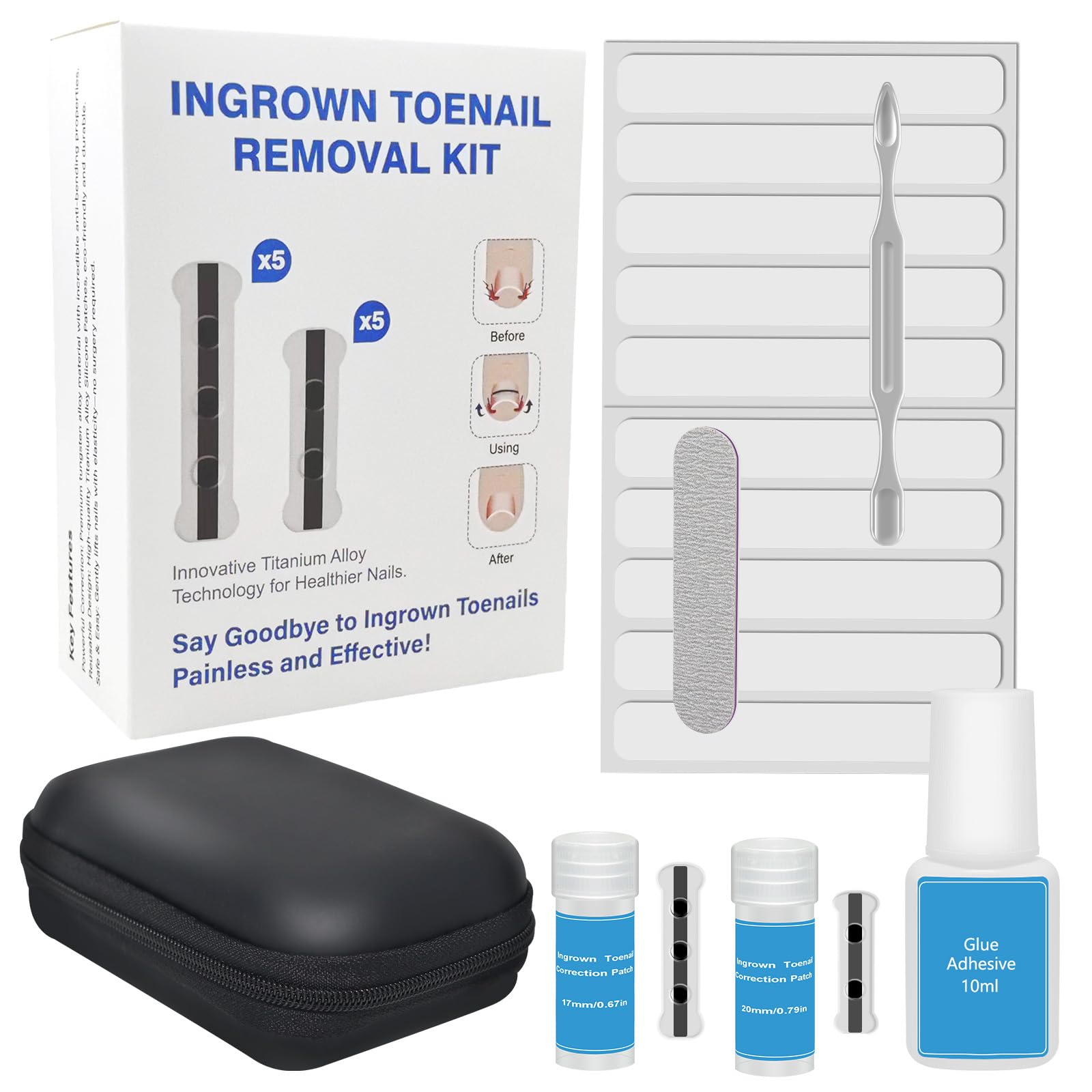 Upgraded ingrown toenail treatment, nail kit, Ingrown Toenail Treatment, Ingrown Toenail Removal Kit, Designed for Curved ...
