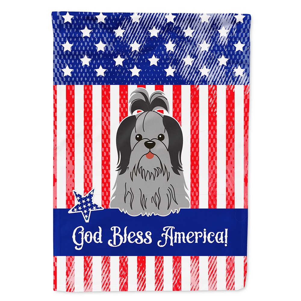 Drapeau Shih Tzu USA en toile grand format pour décoration de jardin extérieure multicolore
