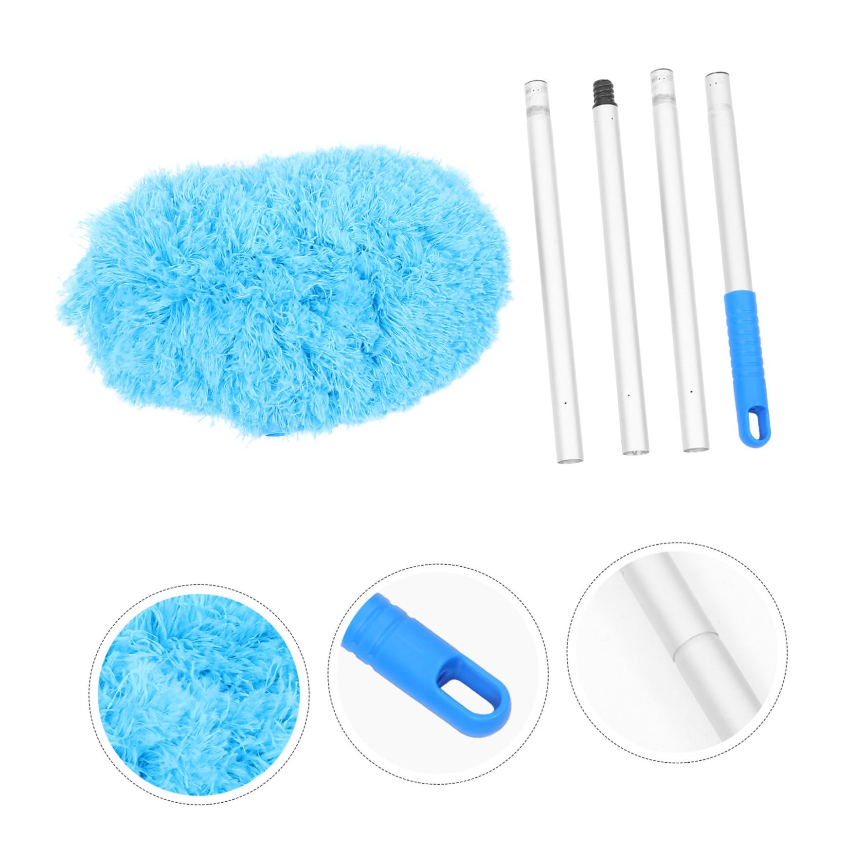 NULYLU Extendable Duster for Ceiling Fan Multifunctional Cleaning Brush with Extendable Pole Duster Extension Pole for Home Dust