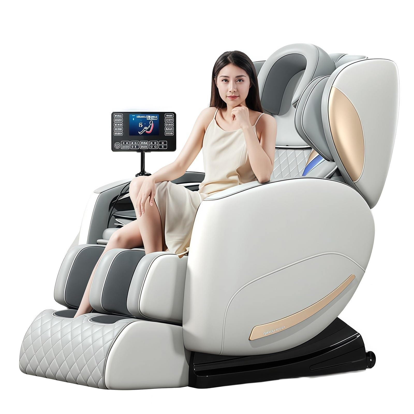 Sillón de Masaje de pies, sillón de relajación de Gravedad Cero airbags de Cuerpo Completo 6 programas automáticos calefacción en Cintura y Cadera sofá de Masaje para el hogar(Gray)