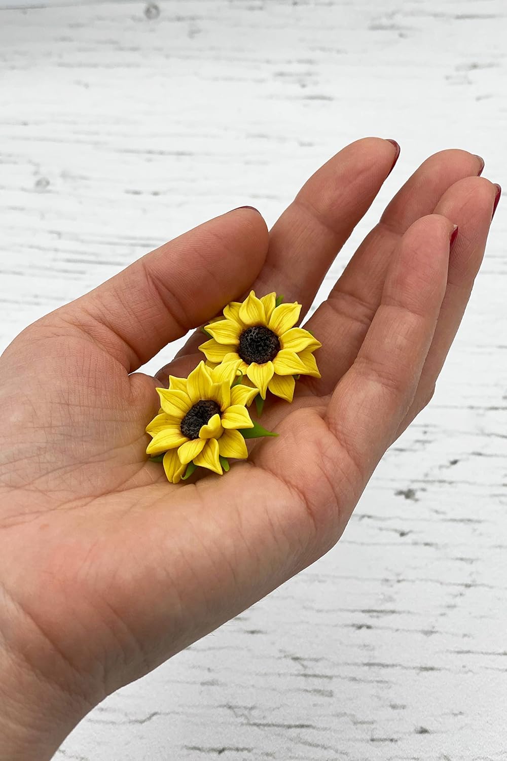 Sunflower charm flower earrings, floral nature jewelry - Image 8