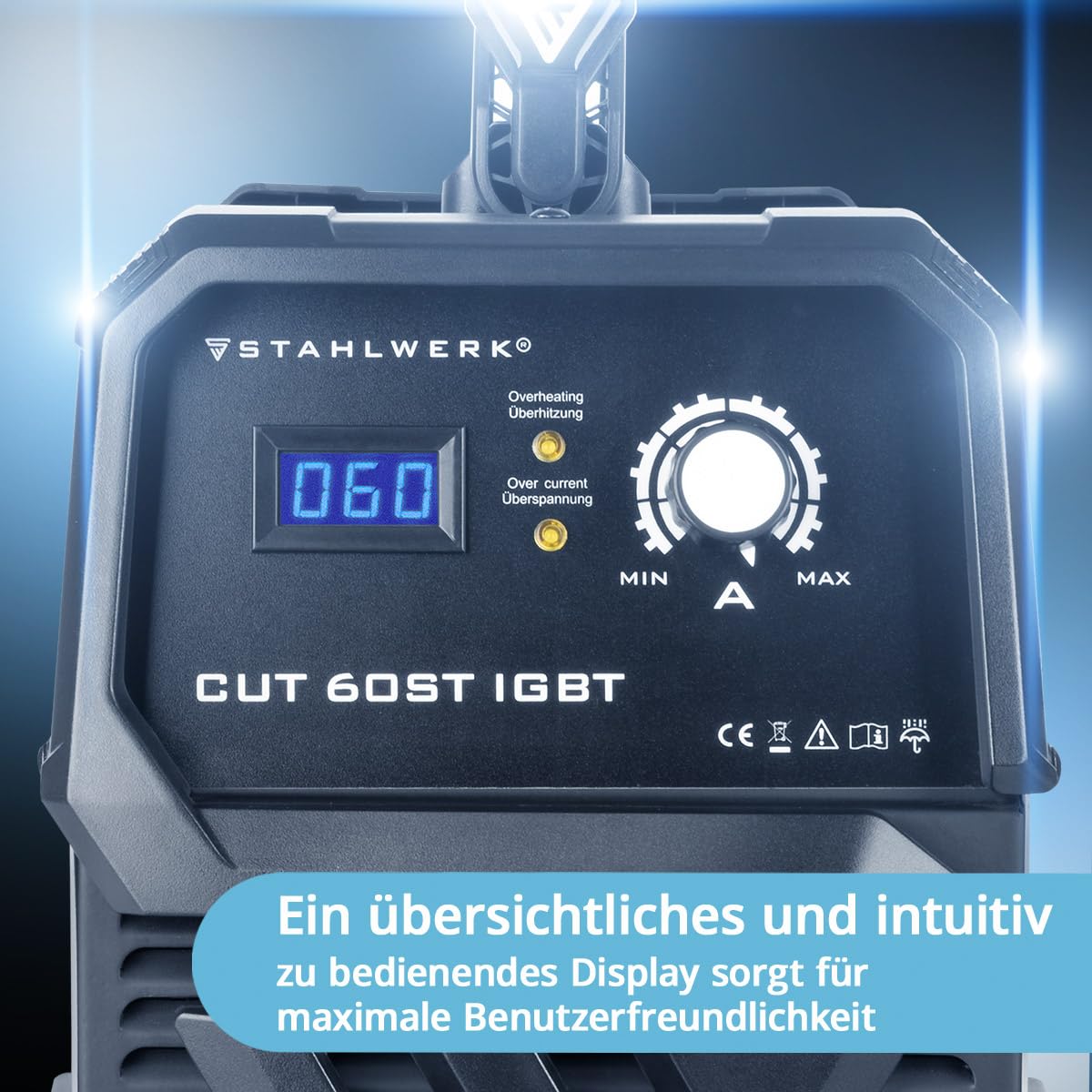 STAHLWERK Plasmaschneider CUT 60 ST IGBT 60A 24mm Schneidleistung HF-Zündung Überhitzungsschutz