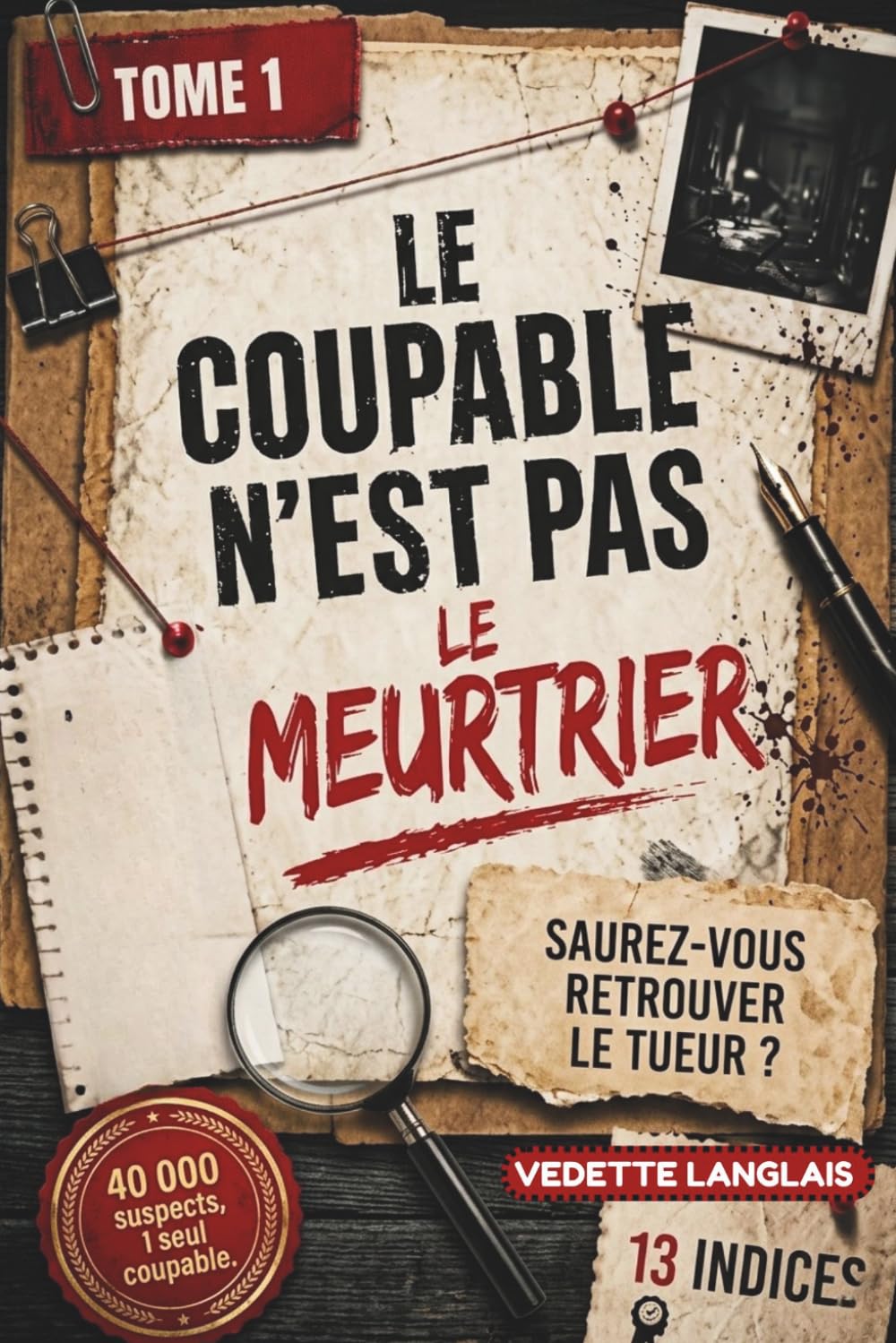 LE COUPABLE N’EST PAS LE MEURTRIER: RÉSOLVEZ LE CRIME VOUS-MÊME, LES INDICES NE MENTENT JAMAIS.