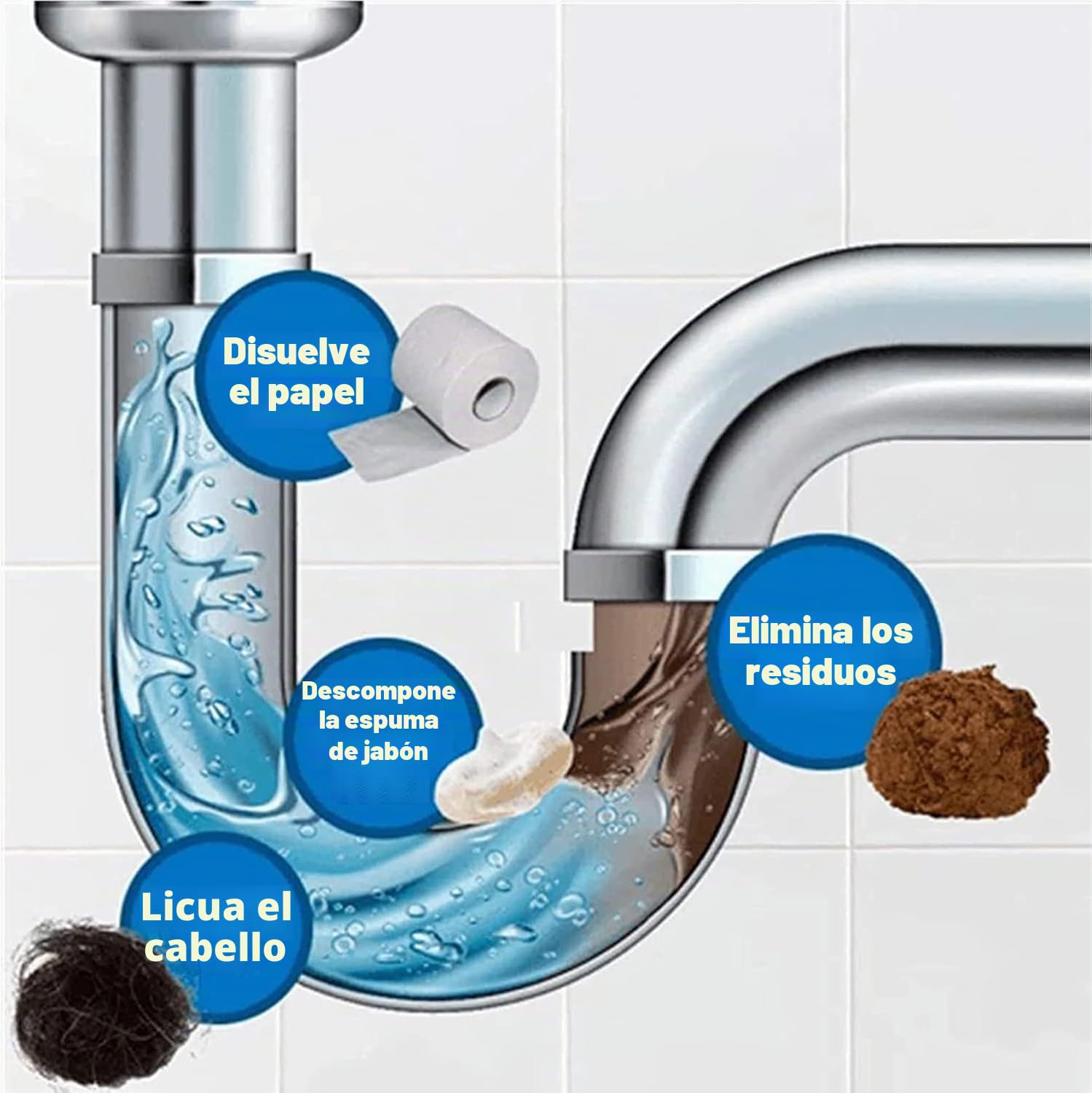 Powerful Sink & Drain Cleaner, Wild Sink & Drain Cleaner, Limpiador de Fregadero y Drenaje, Pipeline Dredging Agent, Limpiador Tuberias, Desatascador Fregadero Wild (3 Botella)