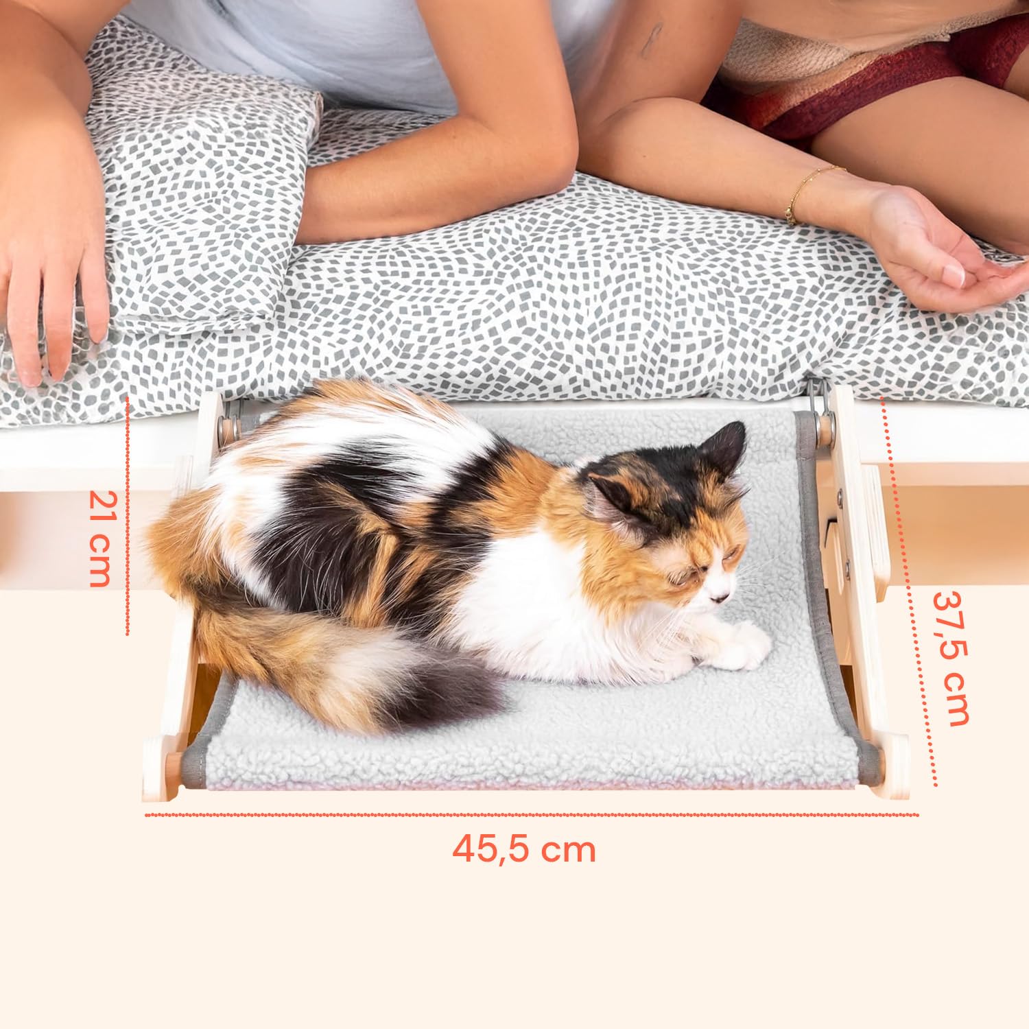 Wintem - Amaca per Gatti Pensile fino a 20kg in Stoffa Resistente con Supporto in Legno e Metallo, Facile da Montare su Finestre, Pareti, Mobili o Angoli - Accessorio per Gatto