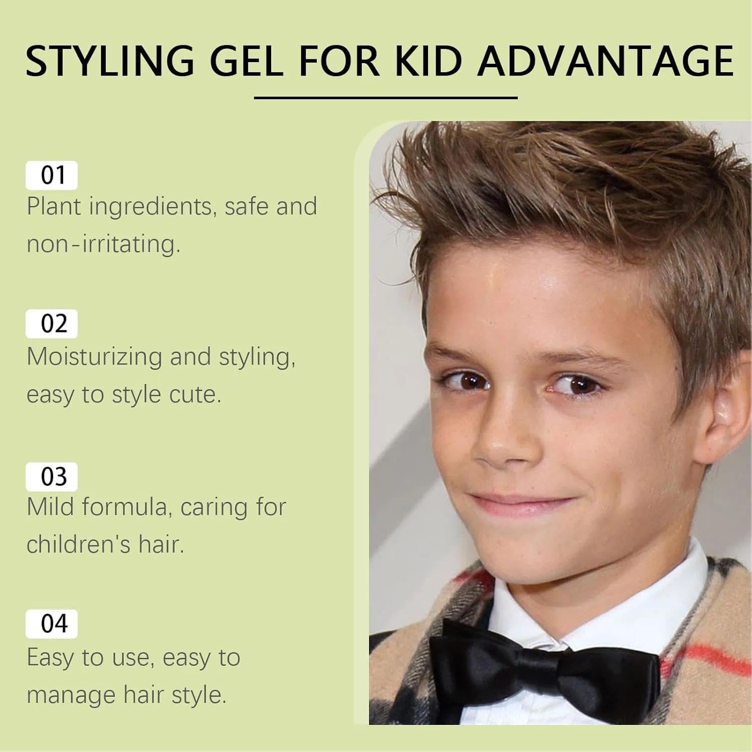 Hair Gel, Natural Styling Gel for Boys & Girls, Medium-Strong Hold - Image 4