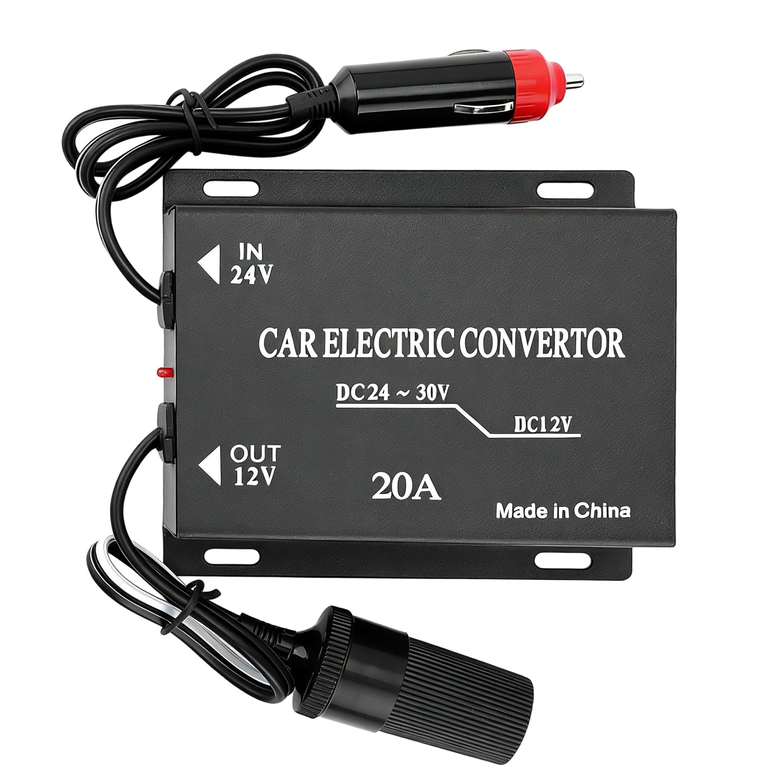 Abwärtsstromversorgungs Stromrichter 24V Auf 12V, 20A Auto Spannungsreduzierer Netzteil Konverter, LKW Adapter Spannungswandler Für LED-Lichter, Auto-Audio, Radios, Walkie-Talkies