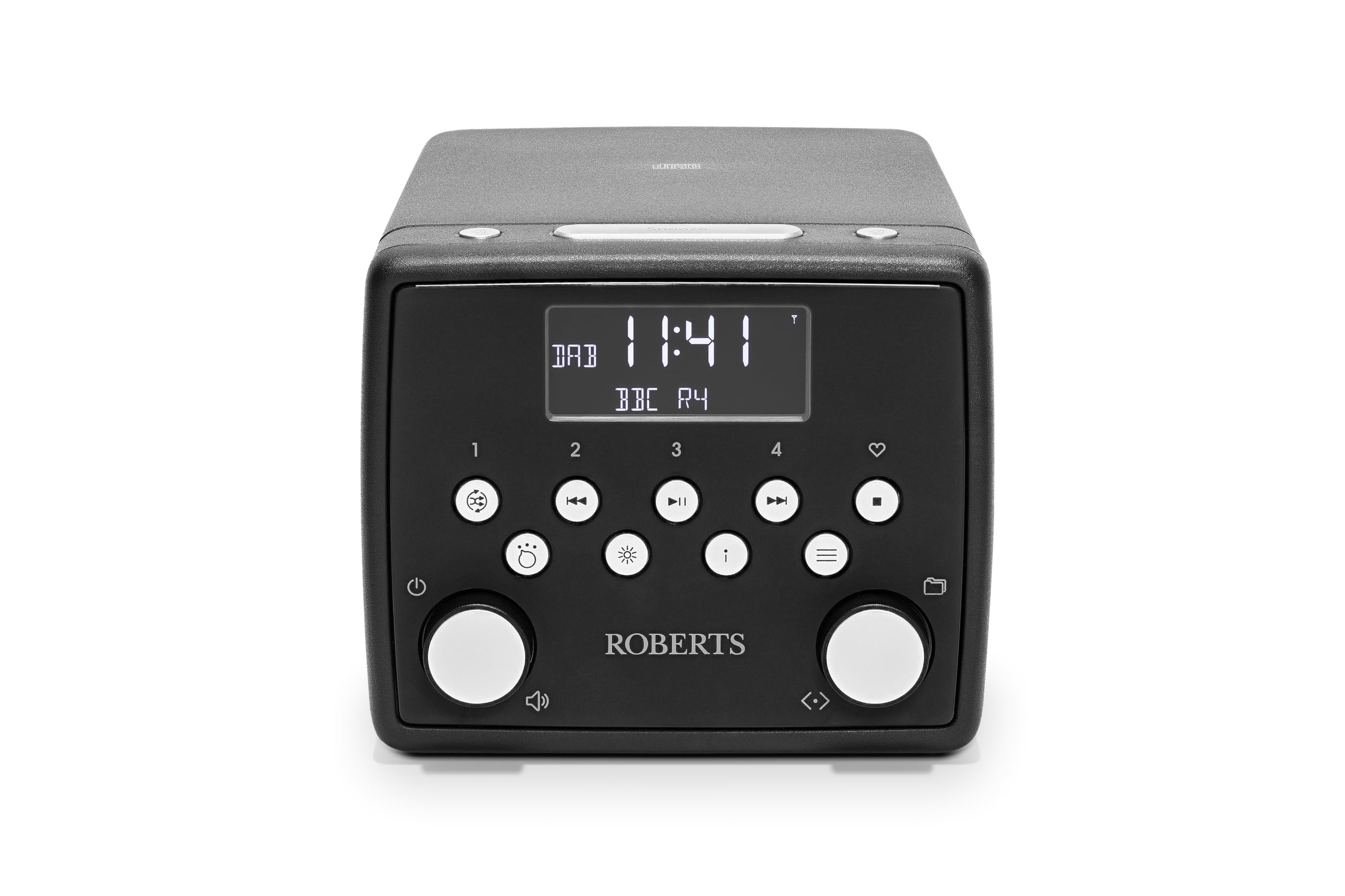 Roberts SOUND49 DAB/DAB+ Digital Clock Radio with Bluetooth & CD Player - Black