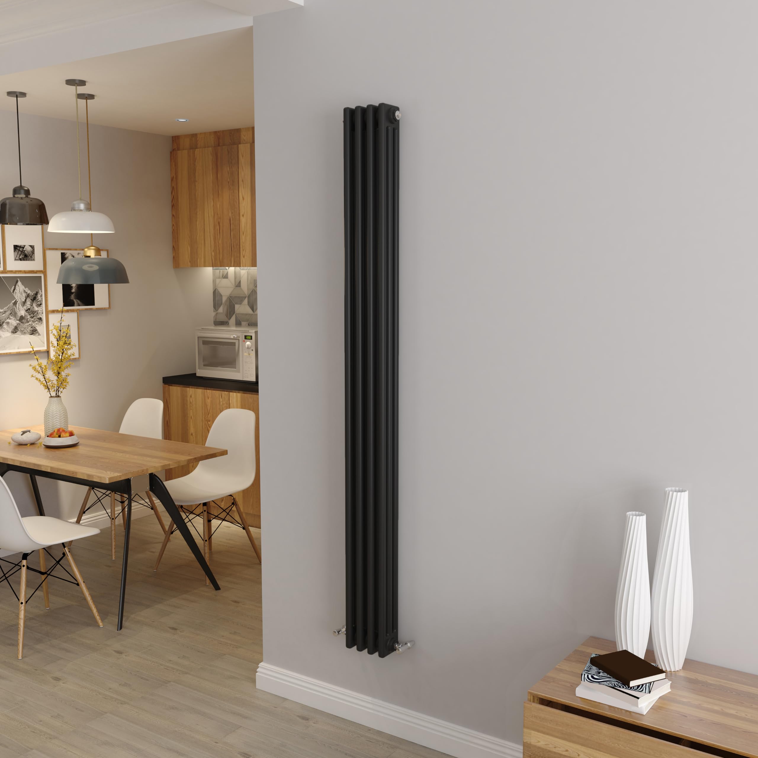 Biubiubath Black 1800x200mm Tall Cast Iron VerticalTriple Column Traditional Central Heating Horizontal Radiators โ image 1
