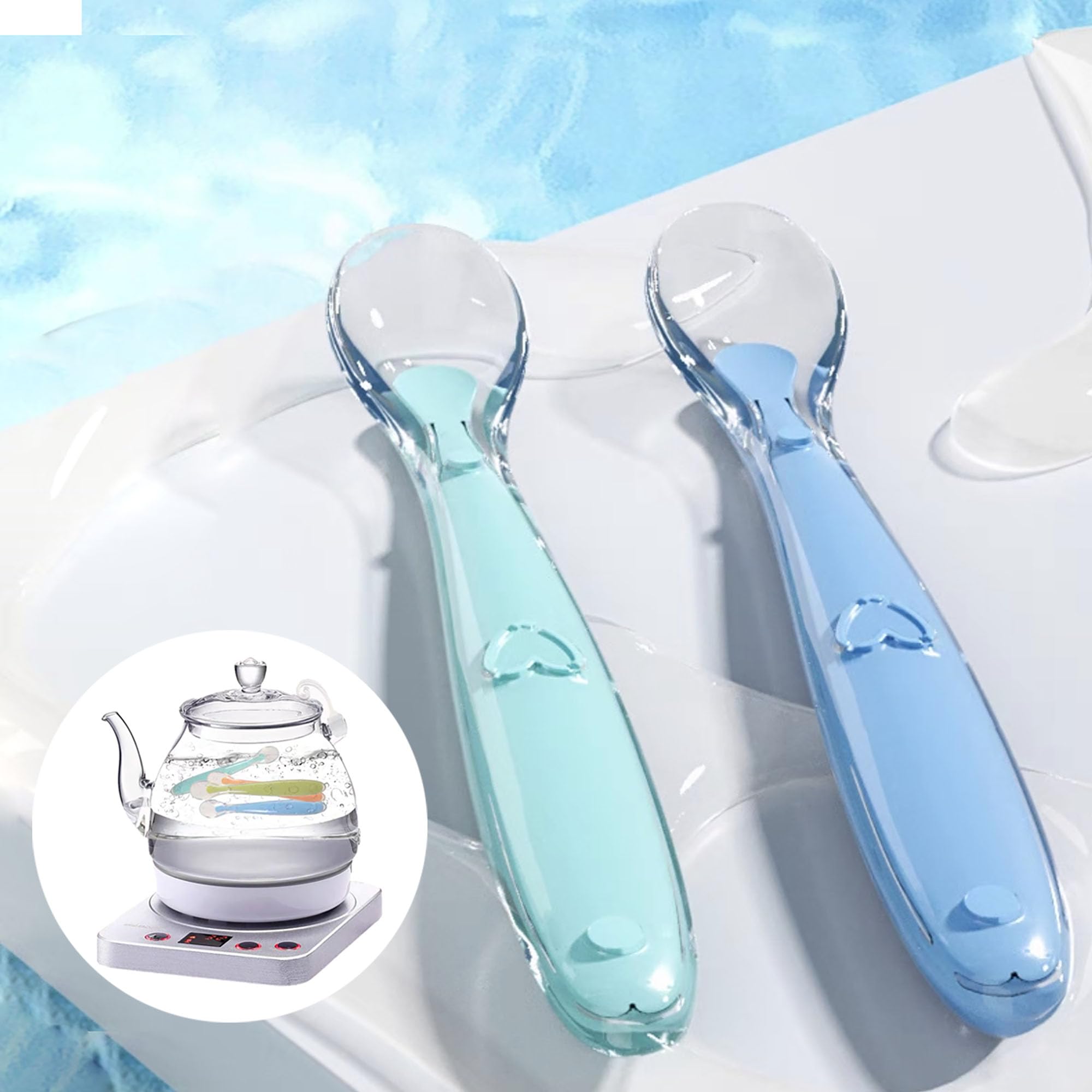 Set Da 6 Cucchiaini Svezzamento In Silicone Morbido - Senza BPA, Colorati E Sicuri P'er Bimbi