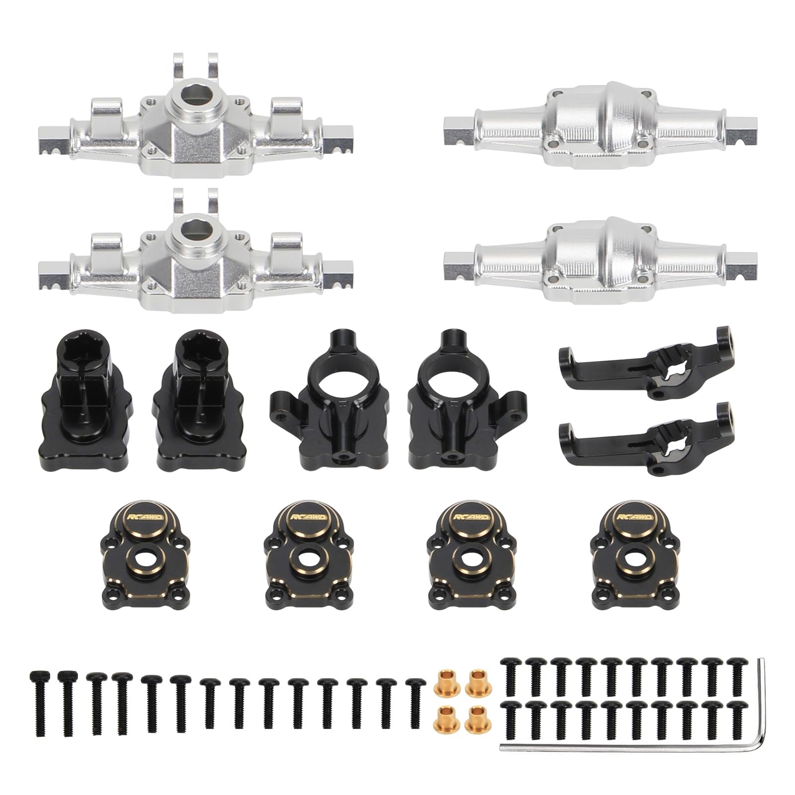 MEUS RACING FCX24 Axles Kit With 3-Section CVD - 52° Max Steering For FMS FCX24/FCX18 Upgrades