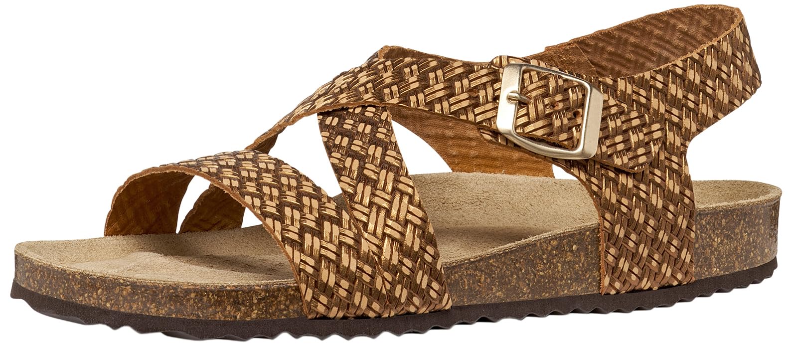 Geox Women's D BRIONIA B Flat Sandal, Bronze, 40 EU