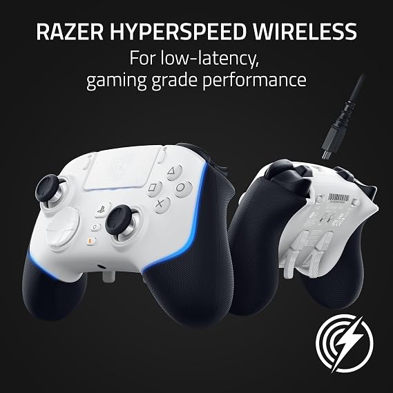 Razer Wolverine V2 Pro - Wireless Pro Game Controller for PS5 and PC (HyperSpeed Wireless, Mecha-Tactile Action Buttons, 8-Way Micro Switch Control Pad, HyperTrigger) White