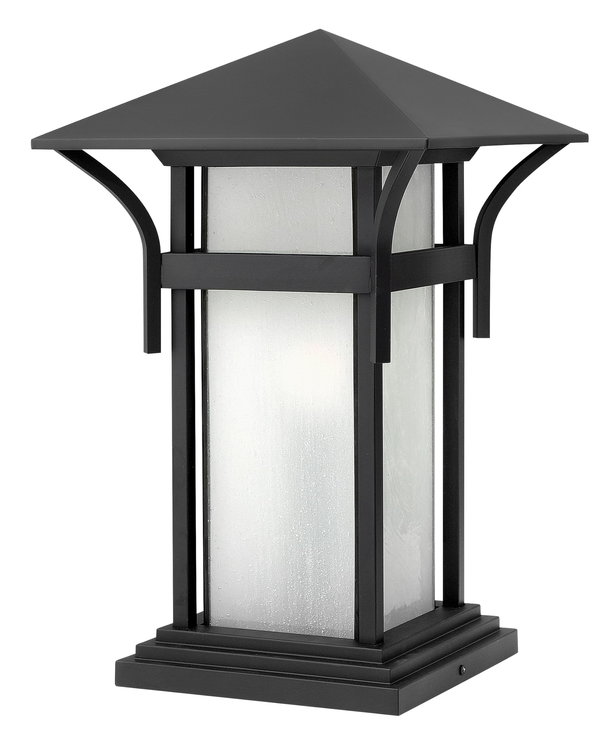 Hinkley Harbor Collection Transitional One Light Large Outdoor Pier Mount, Satin Black