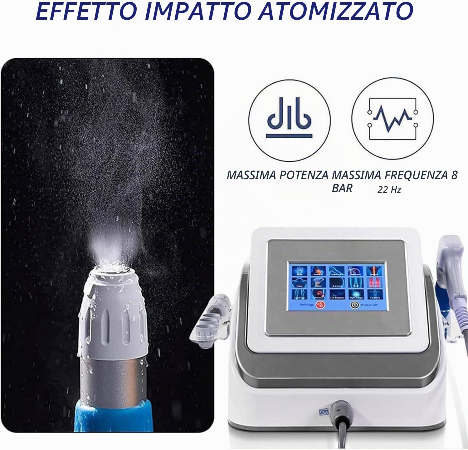 Apparecchio Terapia Ad Onde D'urto, Apparecchio Terapia Ad Onde D'urto Extracorporea Con Testine Lavoro Focalizzate E Radiali, Per Alleviare Il Dolore Cronico E Il Massaggio Muscolare,Grey