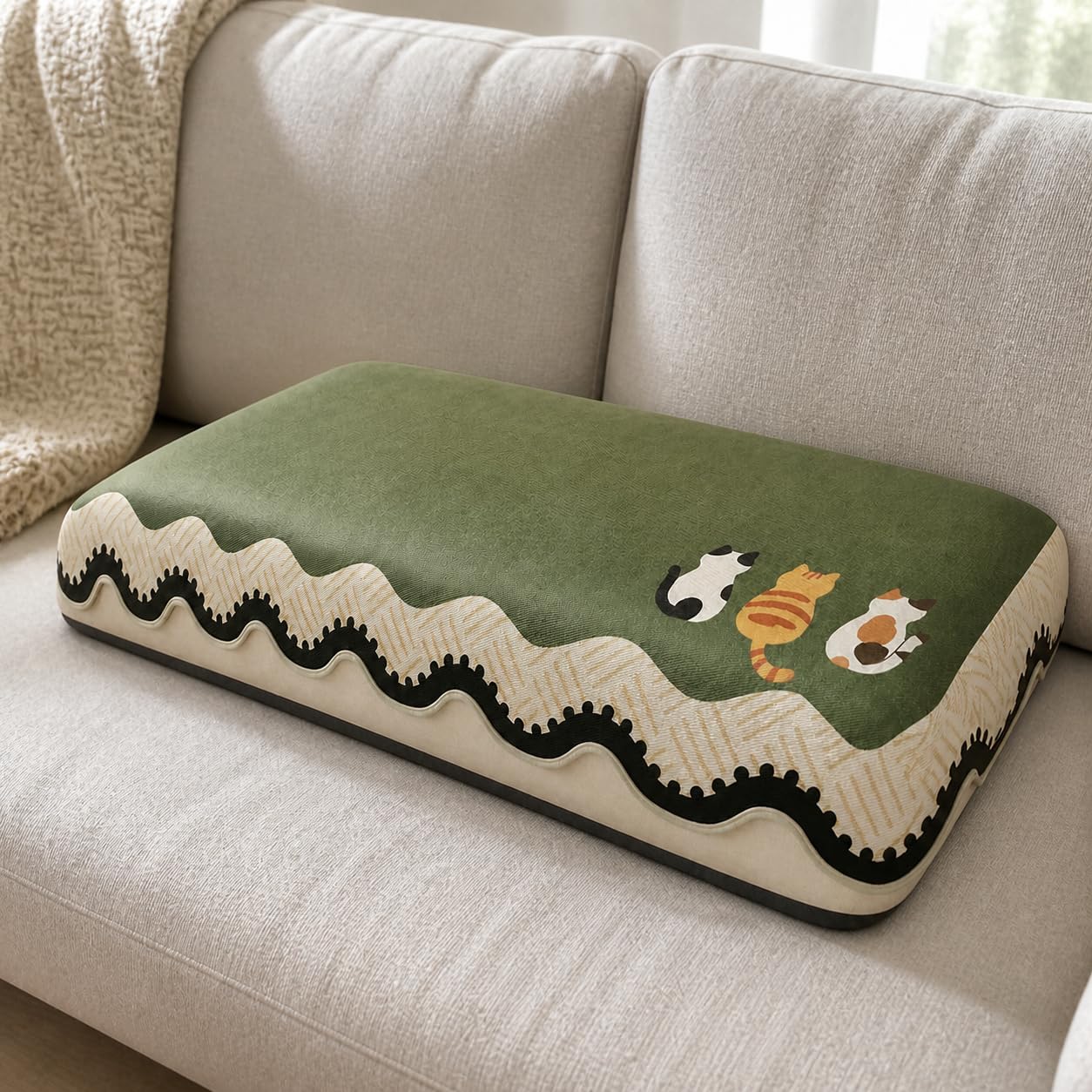 Coussin Canapé Rafraîchissant Lavable, 70x150cm | Fibre soie rafraîchissante - lavable en machine - sécurité A - bords liés - pour la maison - pour le repos