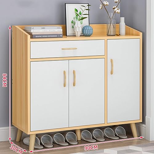 Miniatura 3 de ZEELYDE Zapatero cajón interior patas de madera estante a prueba de polvo armario de zapatos sala de estar pasillo dormitorio 354 x 118 x 331in feliz