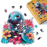 Figured'Art Puzzle in Legno di Animali per Adulti e Bambini, 200 Pezzi