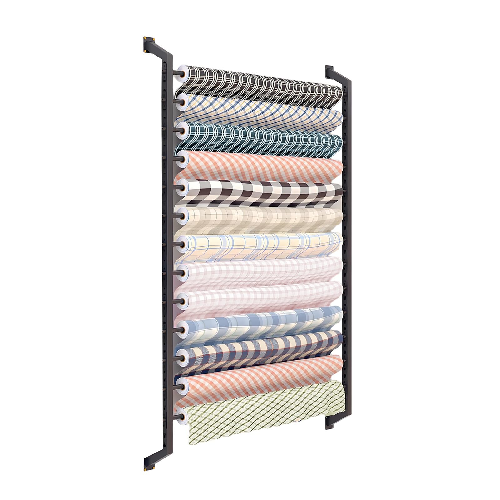 Portarrollos De Vinilo Montado En La Pared,Exhibidor Grande De Tela Textil | Portarrollos de vinilo con barra colgante ajustable, carga 660 libras for cortina/papel tapiz/mantel(8 rod)