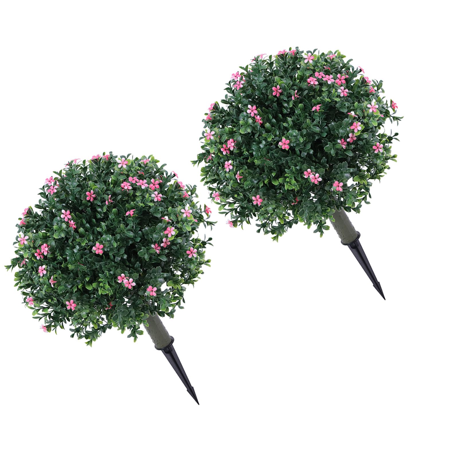 Qcwwy Ornamenti da Giardino Cespugli di Arbusti Simulati Realistici in Pollici con Fiori Rosati Pianta Sempreverde Finta con Paletto per Portico da Giardino Decorazioni per Interni Ed Esterni