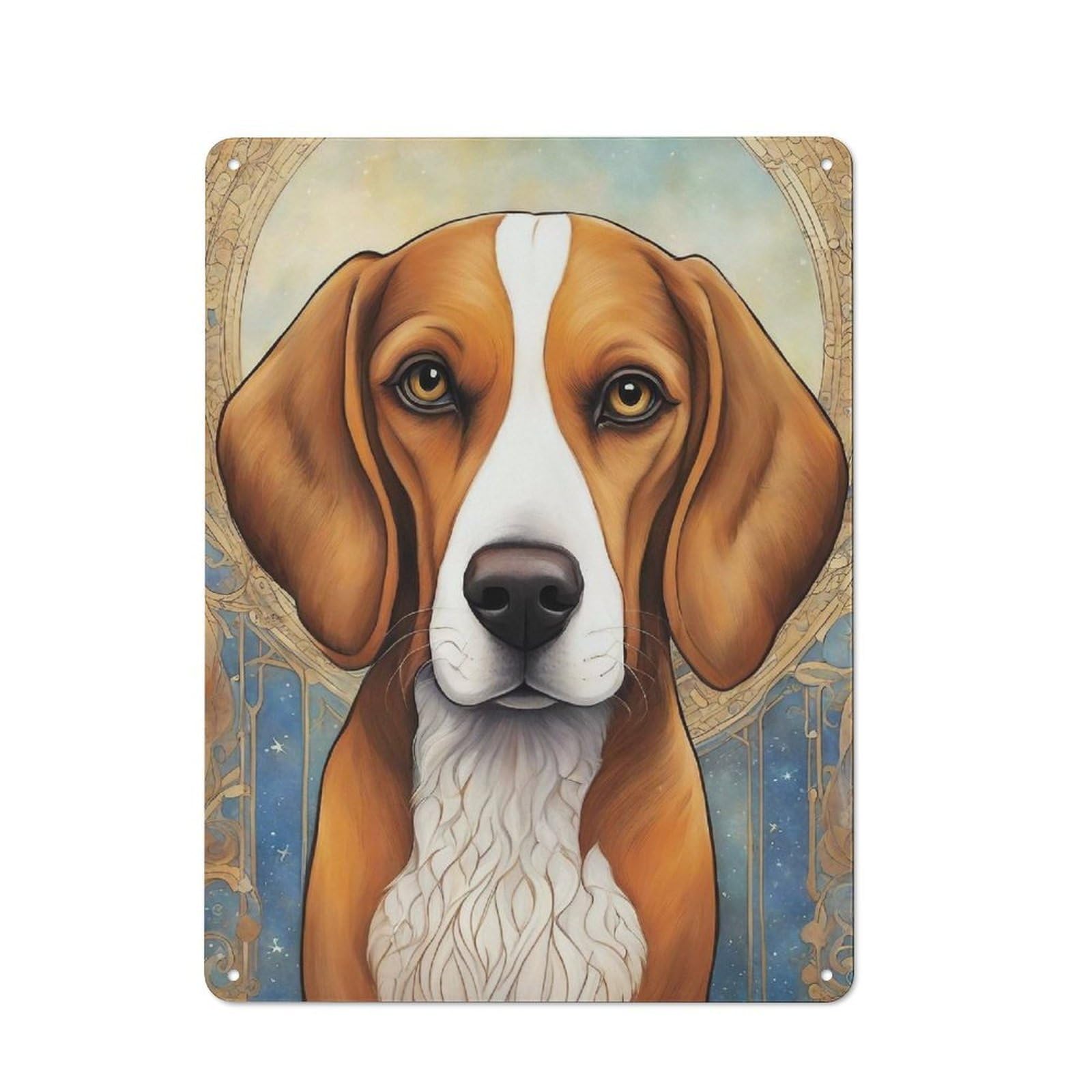 Dog000101 Metal Wall Plaque 40x30cm, Understated Creative Space Decor for Home Office, Reading Corner Or Bedroom