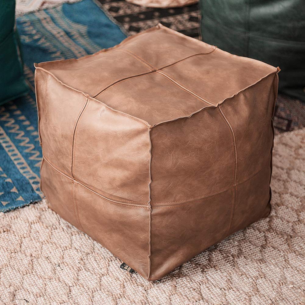 Housse de Pouf et Repose-Pieds de Rangement | Grand Pouf Ottoman Décoration d'Intérieur 45cm