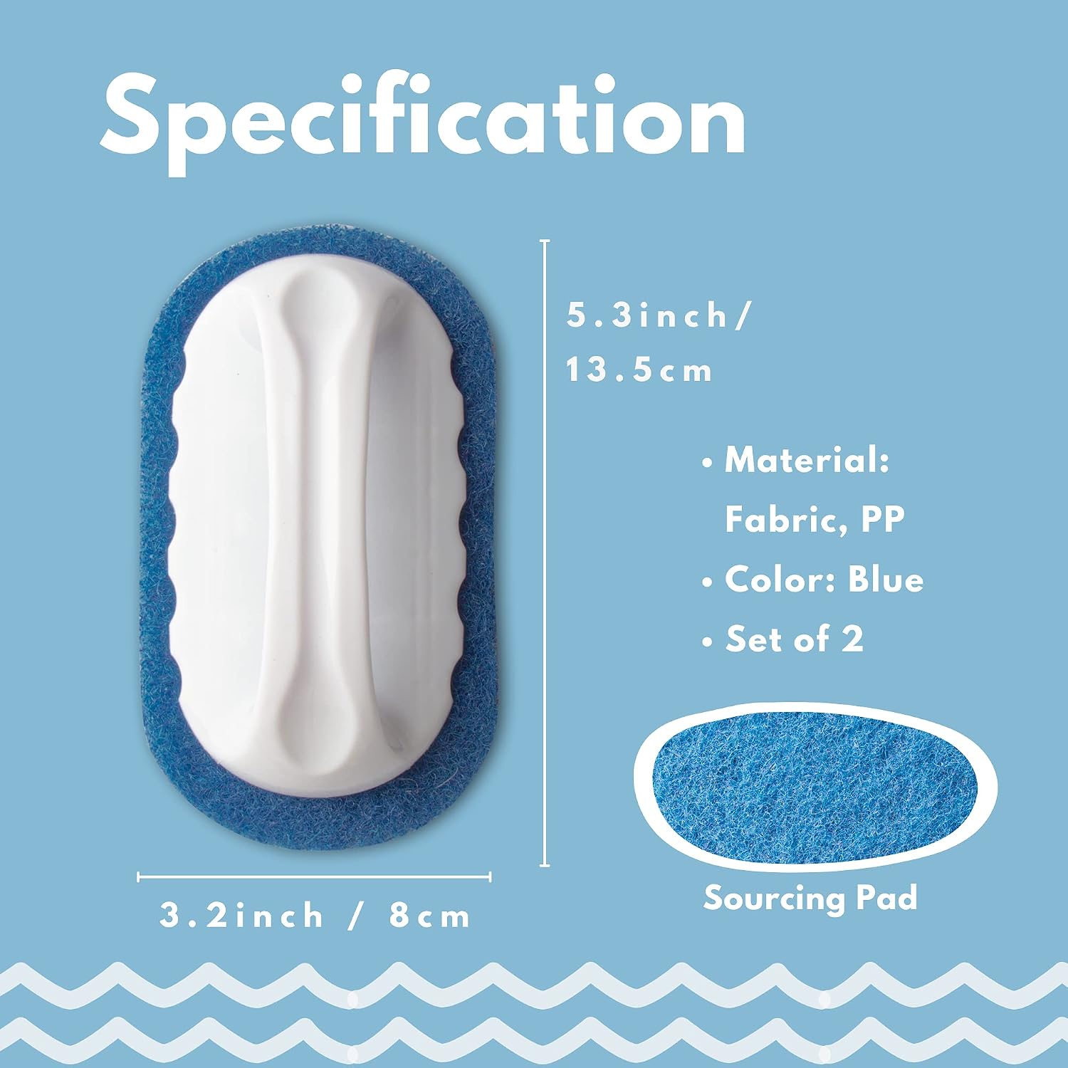 Skylarlife Scouring Pad Brush Cleaning Scrub with Handle Abrasive Pad for Grout Tile Shower and Sink Cleaning, Scrubbing Floor and Tile Boat Polishing Refinishing Bathroom Kitchen Heavy Duty (4-Pack)