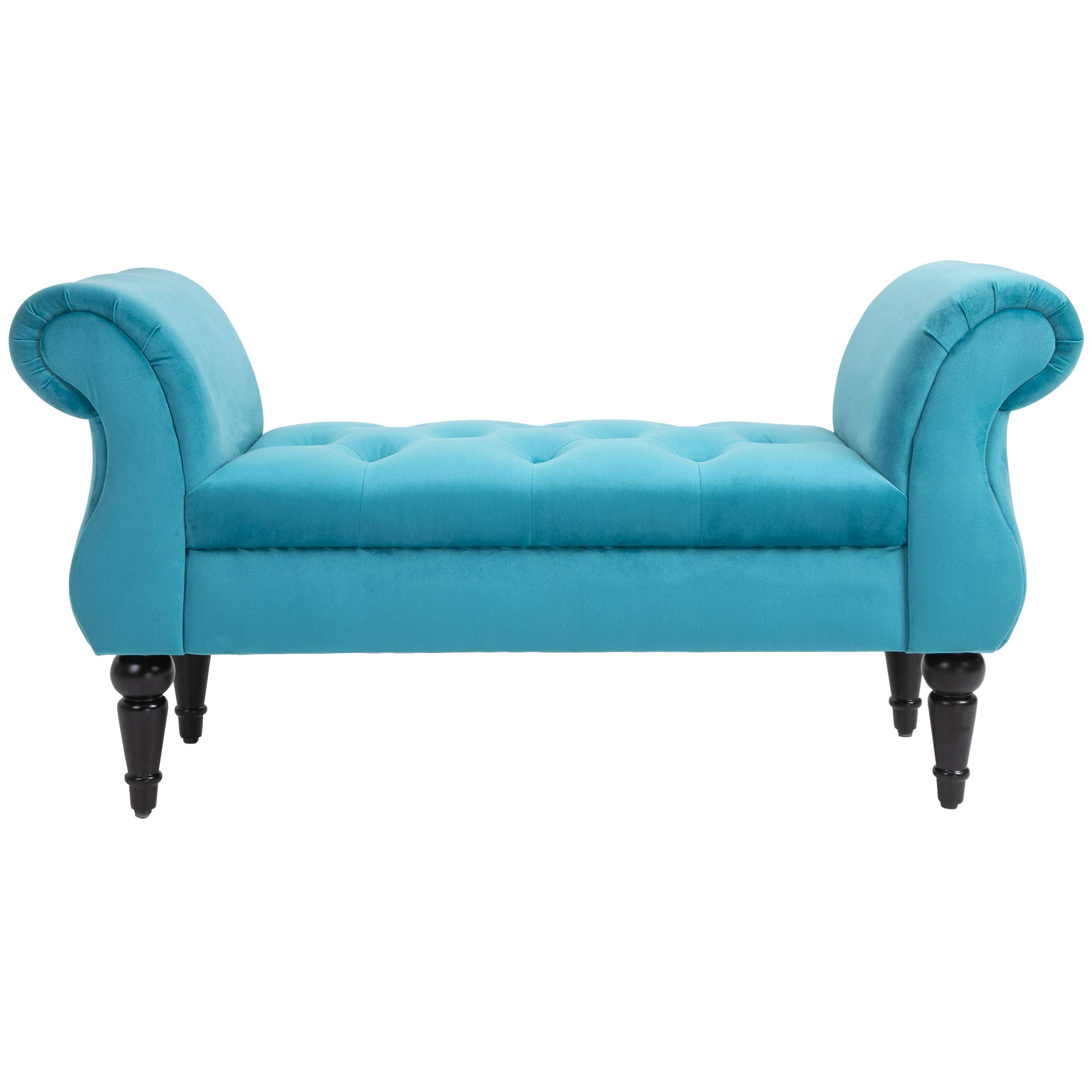 HOMCOM Panca Fondoletto in Stile Vintage in Legno 117 x 40 x 58cm Azzurra