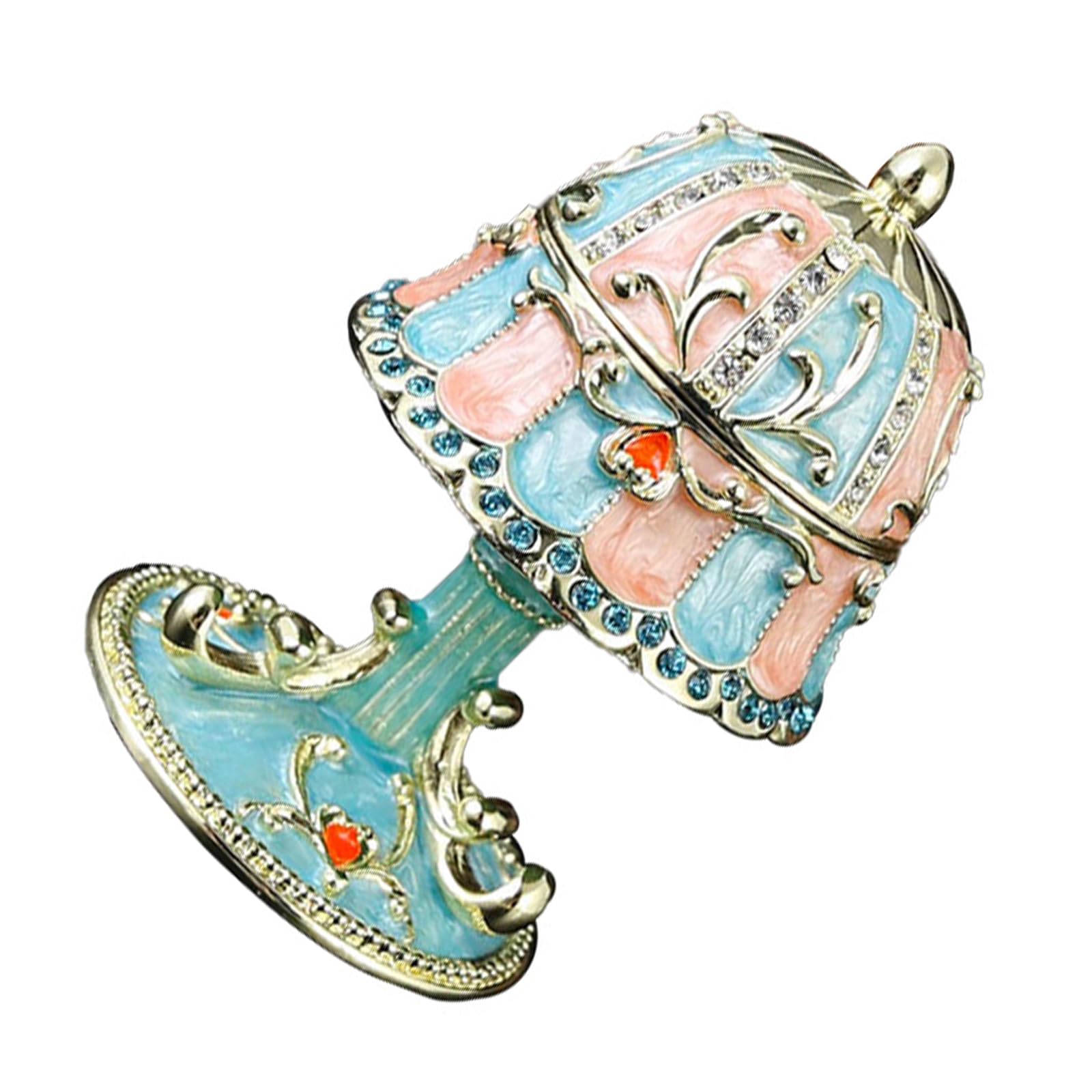 Shntig Handcraft Jewelry Box Craft of Alloy with Enameled Detailing and Stylish Stone Dense Jewelry Box for Travel