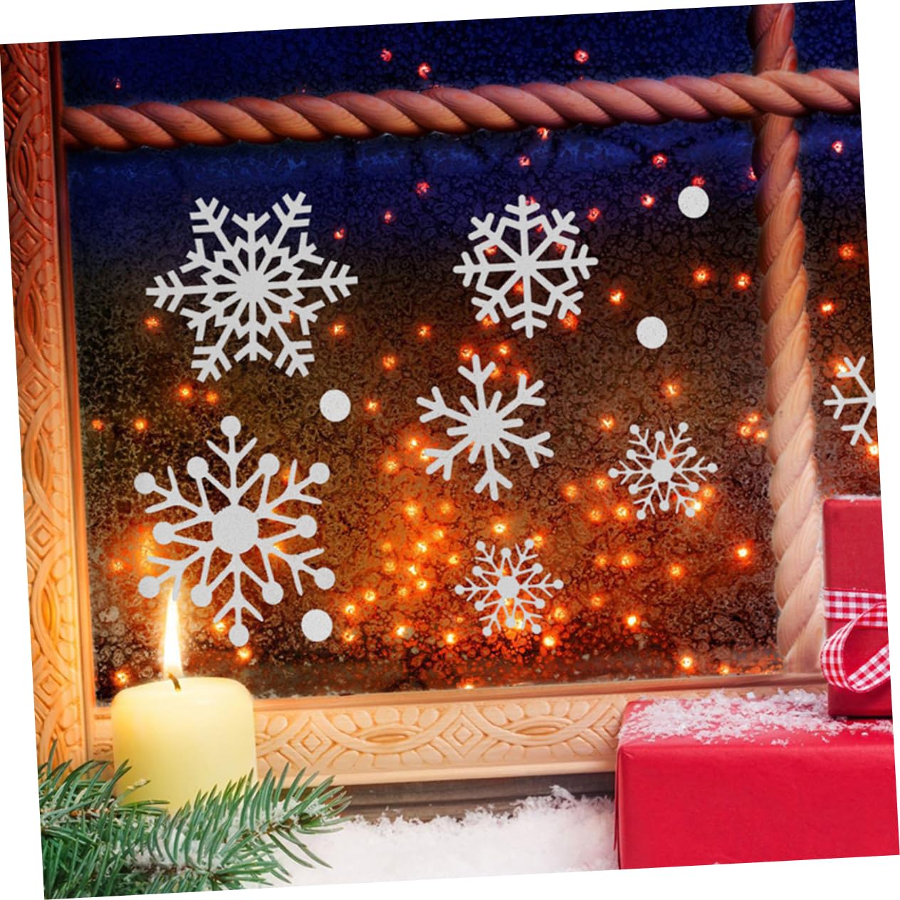 HOMSFOU 5blätter Schneeflocken Fensteraufkleber Glitzer Weihnachts Fenstersticker Bogen Klebebilder Fenster Weihnachten Weihnachtssticker Fenster Fensteraufkleber Weihnachten