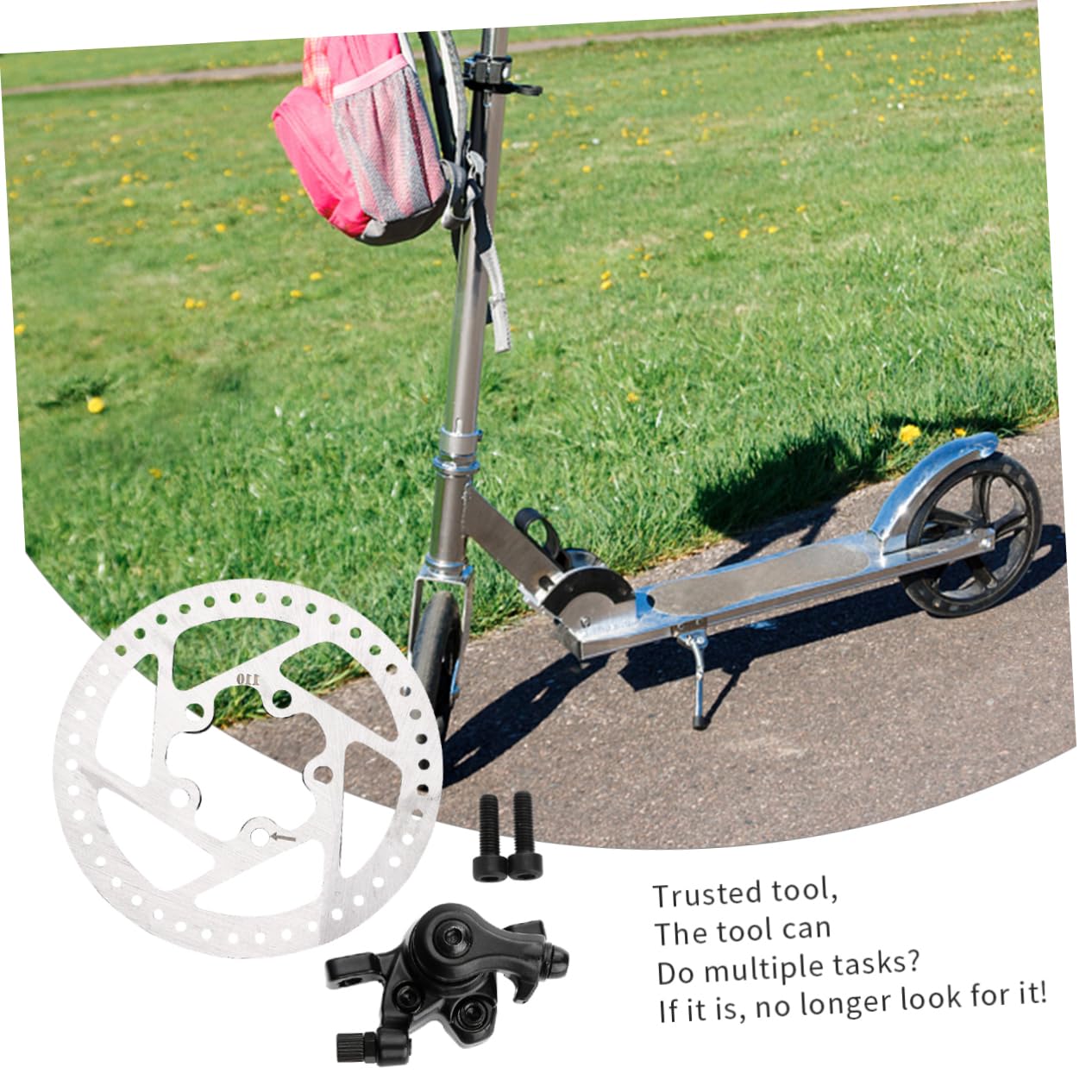 Kit Freno a Disco per Monopattino Elettrico M365 Bianco | Metallo, Robusto e Facile da Installare, Ricambio per Scooter, Accessorio Hardware