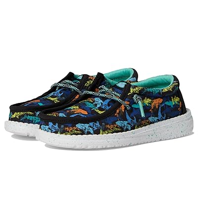 Hey Dude Kids Wally Sharks (Toddler) Boys Shoes Black/Multi