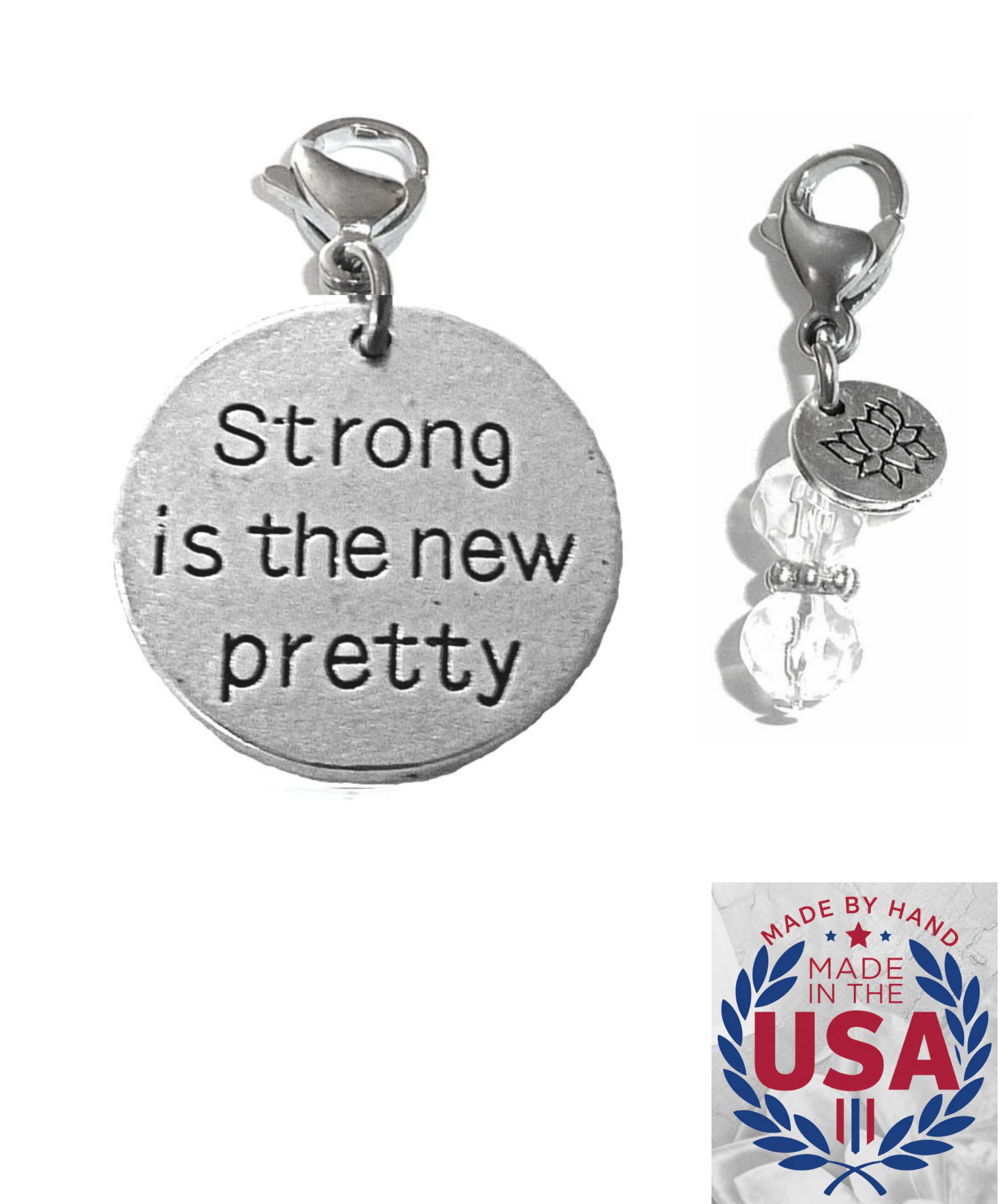 Hidden Hollow Beads Clip On Charm for Purse, Handbag, Keychain, Zipper Pull, Backpack, Jewelry Accessory, USA