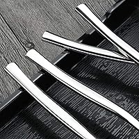 Vista 2 de Idomy Tenedores de degustación de 3 dientes de acero inoxidable para aperitivos, 12 piezas