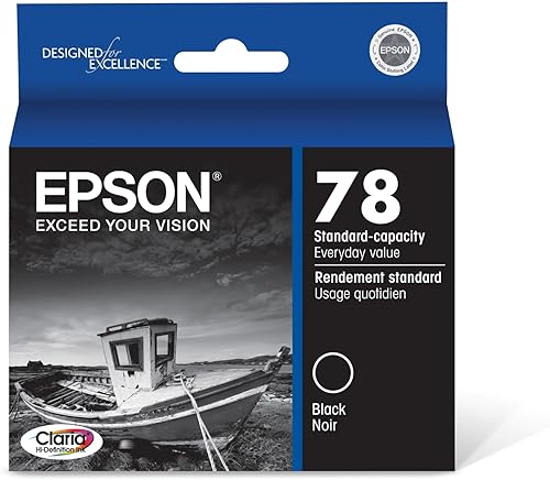 EPSON 78 Claria Cartucho negro de alta definición de capacidad estándar (T078120-S) funciona con Artisan 50, Photo R260, R280, R380, RX580, RX595, disponible en Yaxa Costa Rica